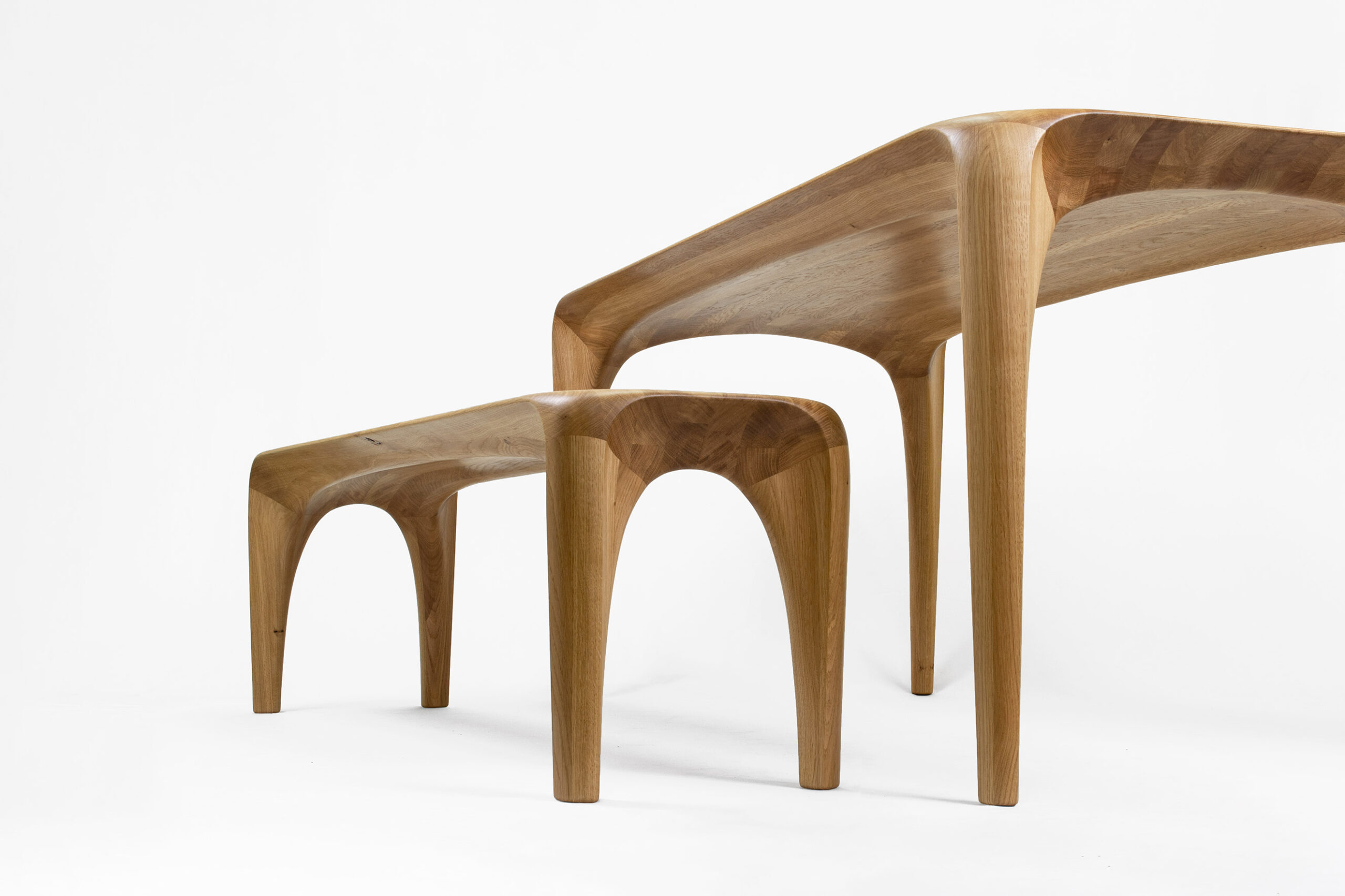 Maxime Goléo - bois - bureau - table - sculpture - bois - art - design